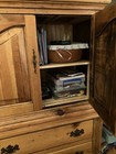 Wood Freestanding Wardrobe Armoire  Brown Medium Tone  2 Doors 3 Drawers