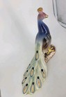 Vtg 87 Elpa Alcobaca Hand Painted Peacock Portugal Hand Signed 10  X 7 5 