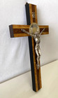 Wall Crucifix With Halo 20 Cm Two Tone Wood For Easter Made In Italy