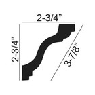 3-7 8in Face X 2-3 4in H X 2-3 4in Proj  Primed White Polyurethane  Crown