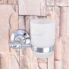 Polished Chrome Brass Bathroom Wall Mount Toothbrush Holder W  Single Glass Cup