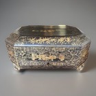 Antique Chinese Export Lacquer Work Box W  Drawer   Key  C 1850