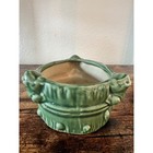 Vintage Green Glazed Ceramic Frog Planter Figural Succulent Pot 3 Inch