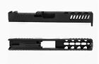 Stripped Slide For Glock 17 - Rmr Cut - Lightning Cut - Dlc Black
