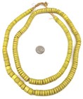 Old Yellow Czech Matched Strand Bohemian Glass Disk-trade Beads- 19771