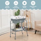 Baby Changing Table W bathtub  Folding   Portable Diaper Station W wheels Gray