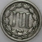1865-p Three Cent Piece  Copper nickel  Nice Coin Over 100 Years Old  sn02 