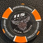 115th Anniversary Salem Hd   Oregon  black  Harley Davidson Poker Chip  closed 