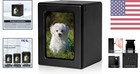 Black Wooden Dog Urn With Photo Frame For Pet Remembrance  Small