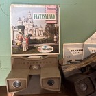 Vintage 2 View Master Viewers Disc Lot Apollo Moon Landing Disney Flintstones