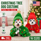 Christmas Dog Cape Pet Costume Holiday Cloak Dress Red Green Small Medium Large
