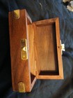 Brown Leather Brass Telescope In Wooden Box