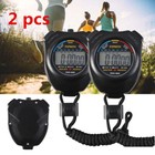 2pcs  Waterproof Chronometer Handheld Pocket Stopwatch Digital Sports Counter Us