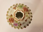 Vintage Porcelain Hand Painted Hair Receiver   Vanity Dresser Jar Japan Floral