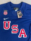 Sz Large Men - Nike Team Usa Olympics 2026 Home Blue Authentic Hockey Jersey New