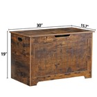 Wooden Storage Toy Chest Bench Sturdy Toy Box Organizer With 2 Safty Hinge Brown