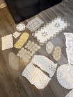 Vintage Mix Linen Lot Hand Crochet Lace Doily Runner Tatted Lace Trim