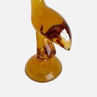 Vintage Viking Epic Amber Glass Egret Crane Figurine Mcm Glass Sculpture 10 