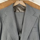 Vtg 1960s Suit Mens 38r Gray 2 Button Wide Notch Lapel Wool Pants 30x30 Flat