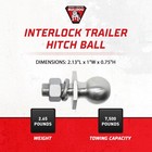 Bulldog Interlock Trailer Hitch Ball With 7 500 Pound Capacity For Automotive