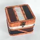 Storage Box Swing Hook Clasp Decorative Wood   Metal Rustic 5 5    Tall