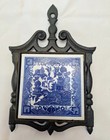 Rare Vintage Holt Howard Mcm Blue Willow Trivet 6 1 4  X 9 1 2 