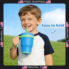 Toddler Stainless Steel Sippy Cup 14oz Vacuum Insulated Leak-proof Blue