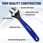 Workpro 5pcs Adjustable Wrench Set 4  6  8  10  12  Wide Jaw Metric   Sae Scales