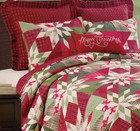 New Northlyn Cotton Reversible Quilt Sham Set Twin Christmas Lodge Bedspread