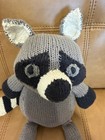Hand Knitted  Raccoon 15 Inches