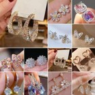 Fashion Cubic Zirconia Crystal Earrings Stud Drop Dangle Women Party Jewelry New