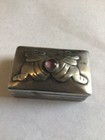 Vintage Taxco Mexico Sterling Silver 925 Hinged Pill Trinket Box Eagle 11 21  G