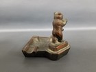 Vtg Cast Bronze Berliner Bar Germany Standing Bear Ashtray 2 Rests Night Club