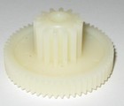 Dual Spur White Plastic Gear - 37mm   59t - 15 8mm   14t - 5 2mm Id - 37 X 19mm