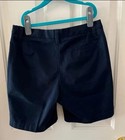 Lands End Navy School Uniform Adaptive Plain Front Chino Shorts Girls 14  new