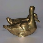 Vtg Solid Brass Duck Duckling Figures 2 Pieces 3 Birds Pond Bird 