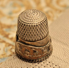 Vintage Sterling Silver Simon Brothers Thimble Lily Of The Valley Sewing
