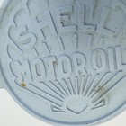 Vintage Cast Iron Shell Motor Oil Gasoline Sign Plaque Clam Gas Station