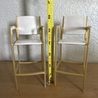 Lot Of 2 Rainbow High Bar Stool Chairs White Gold Doll House Furniture