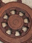 Vintage Wooden Ship Wheel  Helm Nautical Hanging Decor  Real Wood 28  Brass Vg