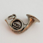 Vintage Sterling Silver French Horn Charm Pendant Wind Instrument