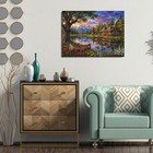Rustic Cabin Lake Mountain Landscape Canvas Wall Art Nature Home Decor Print
