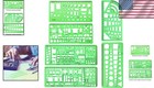 Clear Green 6-piece Geometric Drawing Rulers And Stencils For Professionals