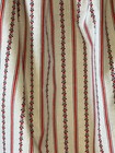 Half Apron White Red Floral Stripe Accent Tie Back Vtg Up To 48    Waist Handmade