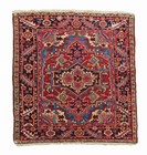 Extremely Rare   Antique   Pair   Small  Cute  Squarish 1900 Heriz serapi  Rugs 