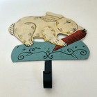 Vtg Swedish Bruka Folk Art Bunny Rabbit Metal Wall Hanger W Hook Primitive
