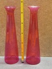 Mini Bud Vases Set Of Two Purple Fushia Colored   Decorative Vases H- 5 5 In
