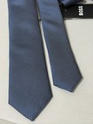 Boss By Hugo Boss Italy Silk Tie In  Open Blue Color  width 6cm 