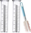 2 Pack Rain Gauge Replacement Tube Glass 7  For Yard Garden Outdoor Rain Gauges