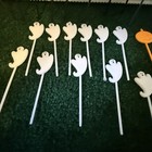 Vtg Halloween Cake Toppers Cupcake Picks Lot   Bat Spider Ghost Pumpkin
